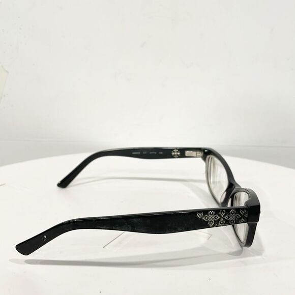 Nicole‎ Miller Eyeglass Frames Subtle Cat Eye Style Black Silver